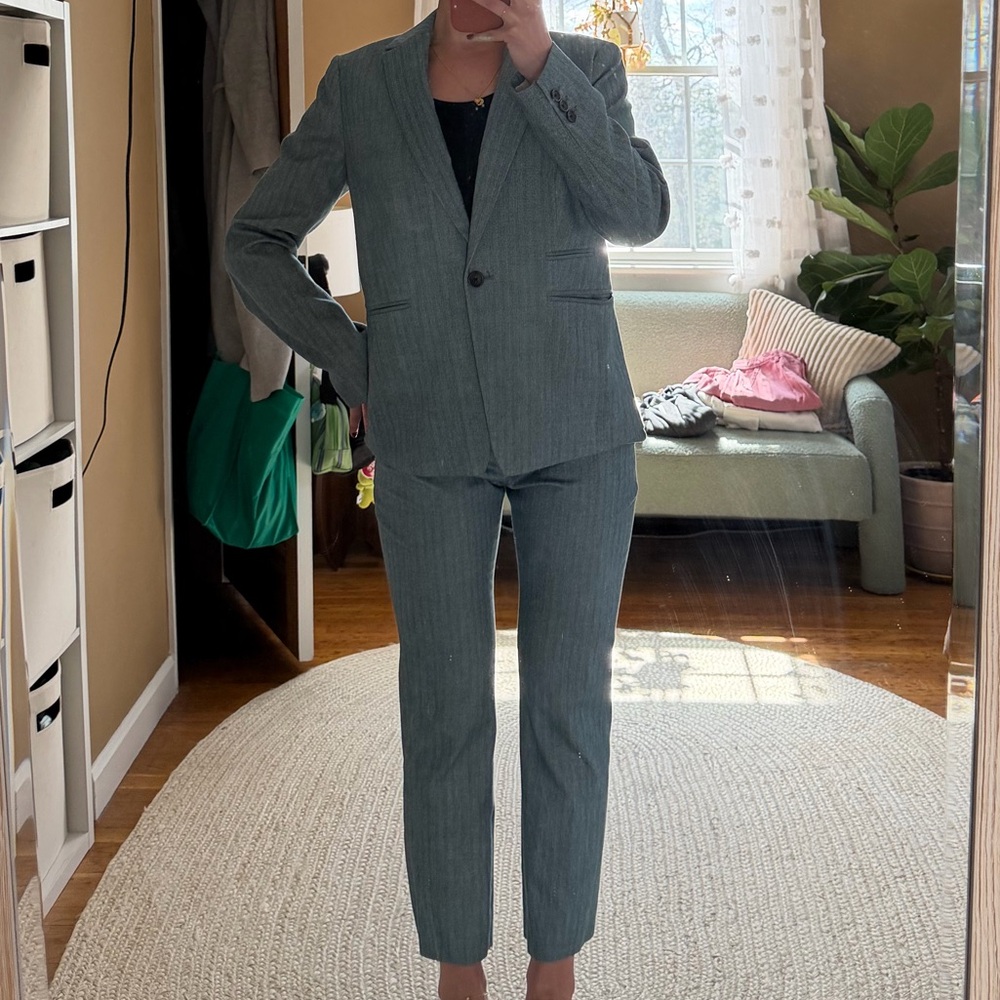 Banana Republic Pinstripe Gray Pantsuit